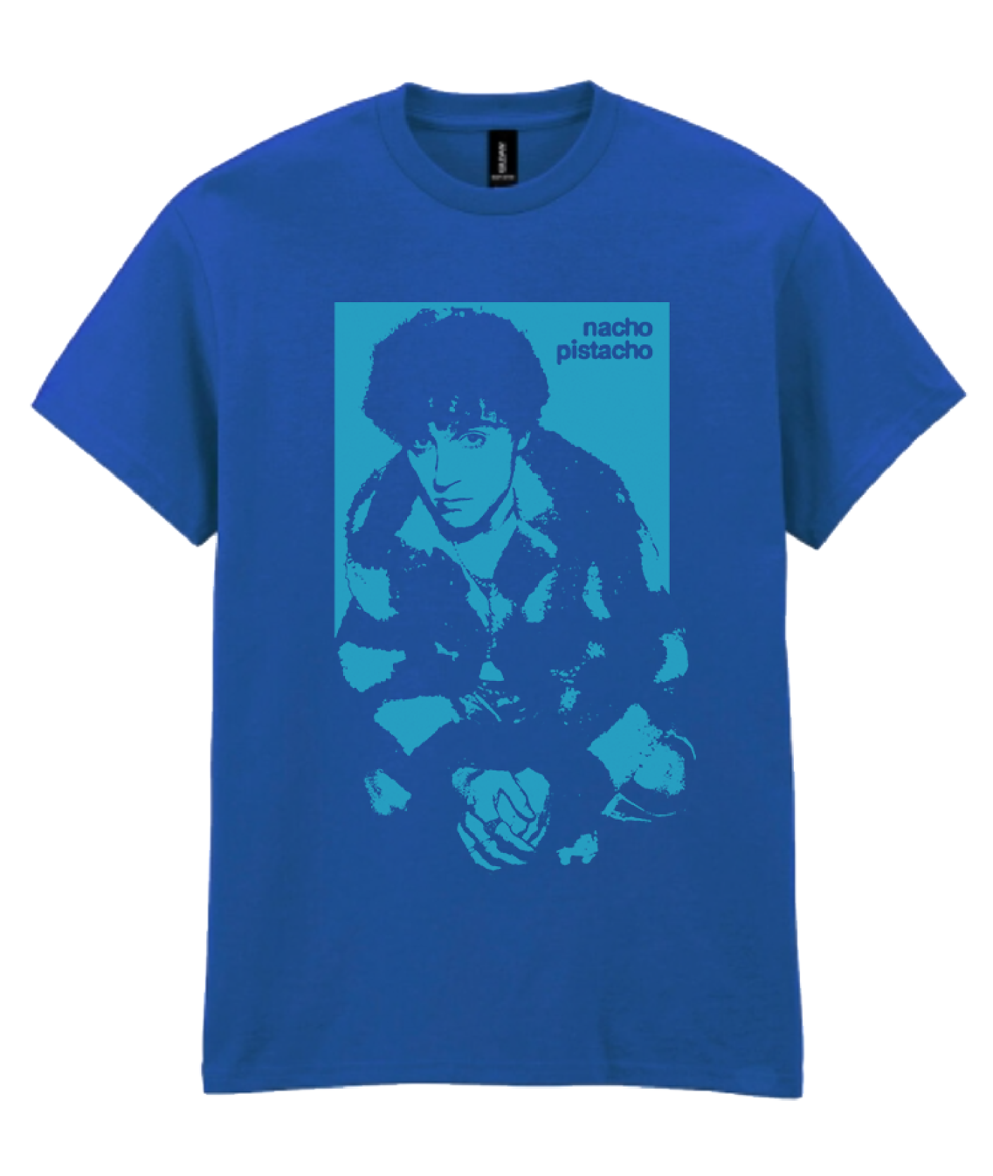 Camiseta de manga corta azul "en analógico tour 2025" - Nacho Pistacho
