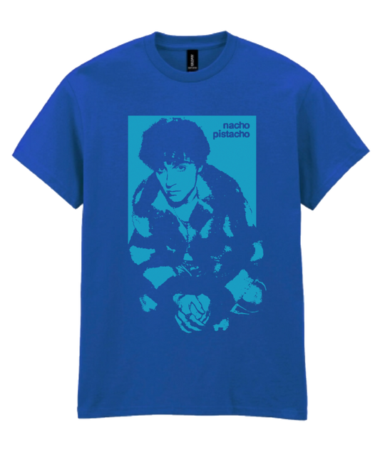 Camiseta de manga corta azul "en analógico tour 2025" - Nacho Pistacho